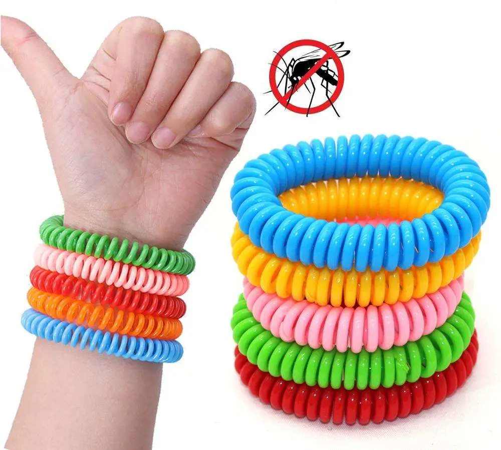 Deet Free EVA Natural Mosquito Repellent Bracelet Coil Eucalyptus Citronella Oil Safe to Baby Skin